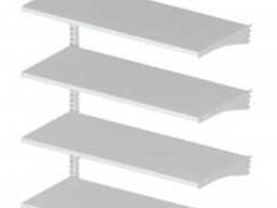 Стеллаж торговый Корал настенный 2130х1000х400 мм (6 полок) RAL 9001