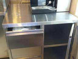 Стол тумба под кофемашину из нержавейки