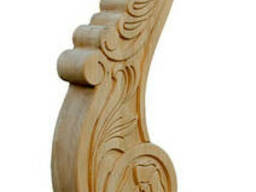 Стовп різбленний дубовий 1100х340х110 мм / Тип-8