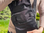Мужская сумка черная тканевая, Мужская сумка через плечо кожа, Сумка для скрытого. .. - фото 2