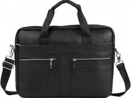 Сумка мужская Vintage кожаная Черная, Черный Vntg14625