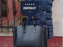 Сумка шкіряна чорна формат А4 Италия Велика повсякденна шкіряна сумка TS000041