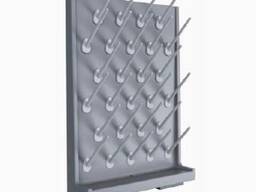 Сушка лабораторна настінна, 27 тримачів, поліпропілен, колір - сірий, 550х108х400 мм