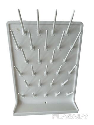 Сушка лабораторна настінна, поліпропілен, колір - білий, 27 тримачів, 400х108х550 мм