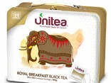 Сувенирный черный чай Unitea Royal Breakfast 90 пакетиков в жестяном боксе - фото 1