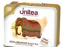 Сувенирный черный чай Unitea Royal Breakfast 90 пакетиков в жестяном боксе