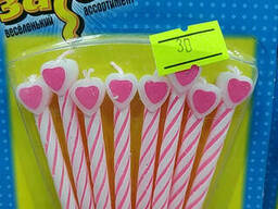 Свічки на торт в асортименті висота 6 см