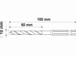 Свердло по дереву спіральне Yato Ø12 x 100/60 мм Hex 1/4" Hss 4241