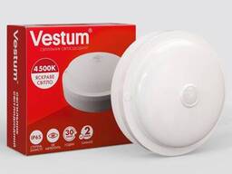 Светильник ЖКХ LED 12W круг Vestum с датчиком движения IP65