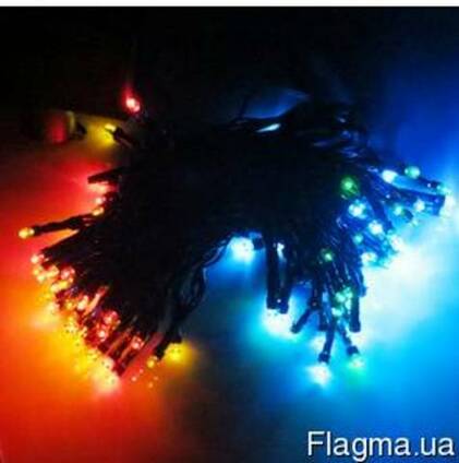 Светодиодная гирлянда на солнечной энергии 100 LED RGB