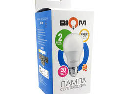 Світлодіодна лампа BIOM BT-520 А80 20W E27 4500K (Груша)
