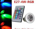 Светодиодная Led RGB мультицветная лампа 5 Вт с пультом ДУ - фото 1