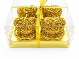 Свічка серце ʼʼ ЗОЛОТЕ ʼʼ (4 шт. в уп. )