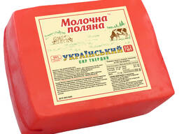 Сир твердий «Український» 50 %, ТМ "Молочна поляна" напівбрус.