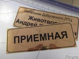 Табличка на дверь кабинетов, офисов, помещений (Изг. за 1час)
