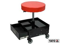 Табурет на колесах YATO з 3 шуфлядами 380 x 380 x 450-560 мм 150 кг