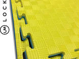 Татами ласточкин хвост 1м х 1м, 40 мм , плотность 120 кг, желто- синие - фото 3