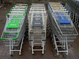 Тележки для супермаркета б у, торговые покупательские тележки бу