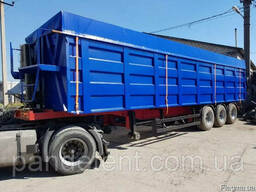 Тент ПВХ брезент на полуприцеп зерновоз, под заказ с фурниту