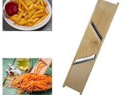 Терка для корейской морковки и картошки фри с двумя лезвиями 2 в 1 Wood&amp;Steel. ..
