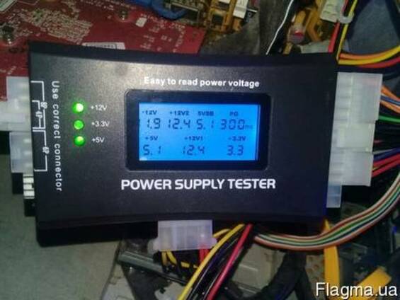 Тестер напряжения компьютерных блоков питания с LCD дисплеем