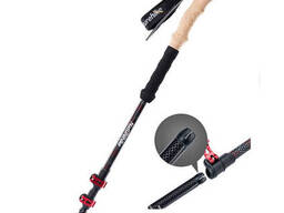 Трекінгова палиця Naturehike NH20DS003, 135 см, чорний/червоний