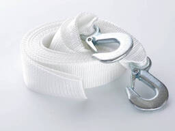 Трос буксирувальний 5м*50мм 3 тонни. (білий) (крюк) (пакет) СИЛА