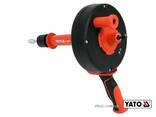 Трос для очищення каналізаційних труб на бобіні YATO 6 мм x 7.6 м з шпінделем до дрилі - фото 2
