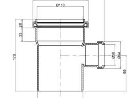 Трійник каналізаційний TA Sewage 110х50х110, 90°