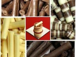 Минитрубочки шоколадные, шоколадный декор