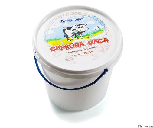 Творожная масса 16,5% жирности в вёдрах по 0,9 кг