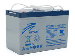 Тяговый аккумулятор Ritar EV12-100,12V 100Ah, M8 ( 328 х 172 х 215(220) ), Q1