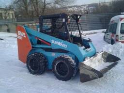 Уборка снега мини погрузчиком