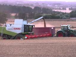 Уборка урожая. Комбайн class lexion 580 с кукурузной жаткой