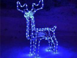 Уличная Гирлянда Украшение Светодиодный Олень, 1х1,2 метра, с вращающейся головой. ..