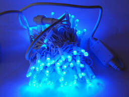 Уличная LED гирлянда Нить "String" 20 метров Синий, 200 Ламп белый провод каучук пвх