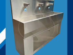 Умивальник сенсорний на три секції з тумбою розмір 1800x500x1400 мм