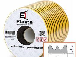 Уплотнитель профиль Е 9×4 мм белый 75 м Elasta для окон и дверей