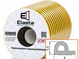 Уплотнитель профиль Р 9×5,5 мм чёрный 50 м Elasta для окон и дверей