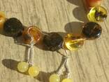 Витончені янтарні сережки кульки з натурального бурштину - фото 7