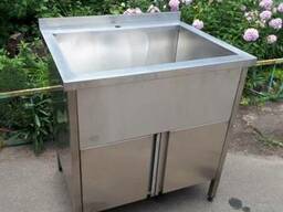 Ванна моечная закрытая тумбы с дверями из нержавейки