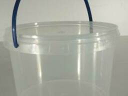Прозрачное пластиковое ведро для продуктов с крышкой (V=5л. ), 50 шт/пач
