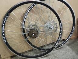 Вело колёса комплект 20 24 26 28 дюймов на усиленной спице 3мм под диск