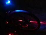 Велосипедный задний стоп фонарь с лазером 5 Led синий, - фото 4