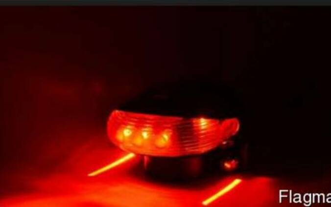 Велосипедный задний стоп фонарь с лазером 5 Led красный
