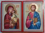 Венчальная пара икон Богородицы и Иисуса Христа. Иконы венчальные. - фото 1