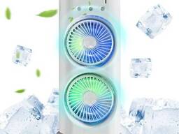 Вентилятор настольный двойной с охлаждением Double-ended Spray Fan LED подсветка 3. ..