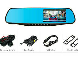 Видеорегистратор зеркало для авто с камерой заднего вида Vehicle Blackbox DVR Full HD. ..
