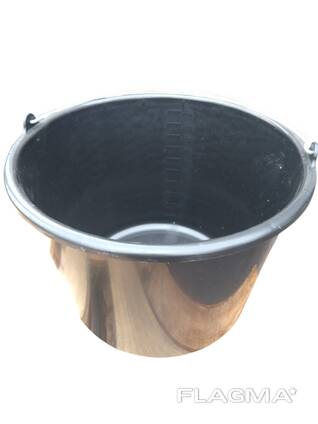 Відро будівельне пластикове чорне, 20л