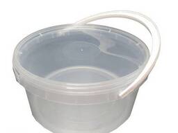 Відро харчове з кришкою прозоре низьке 3 л